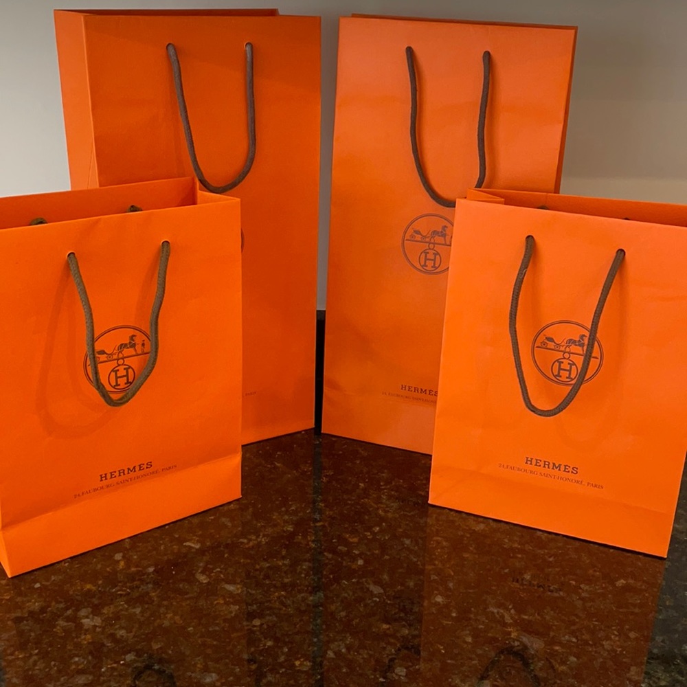 Authenic HERMES: set of 4 shopping bags